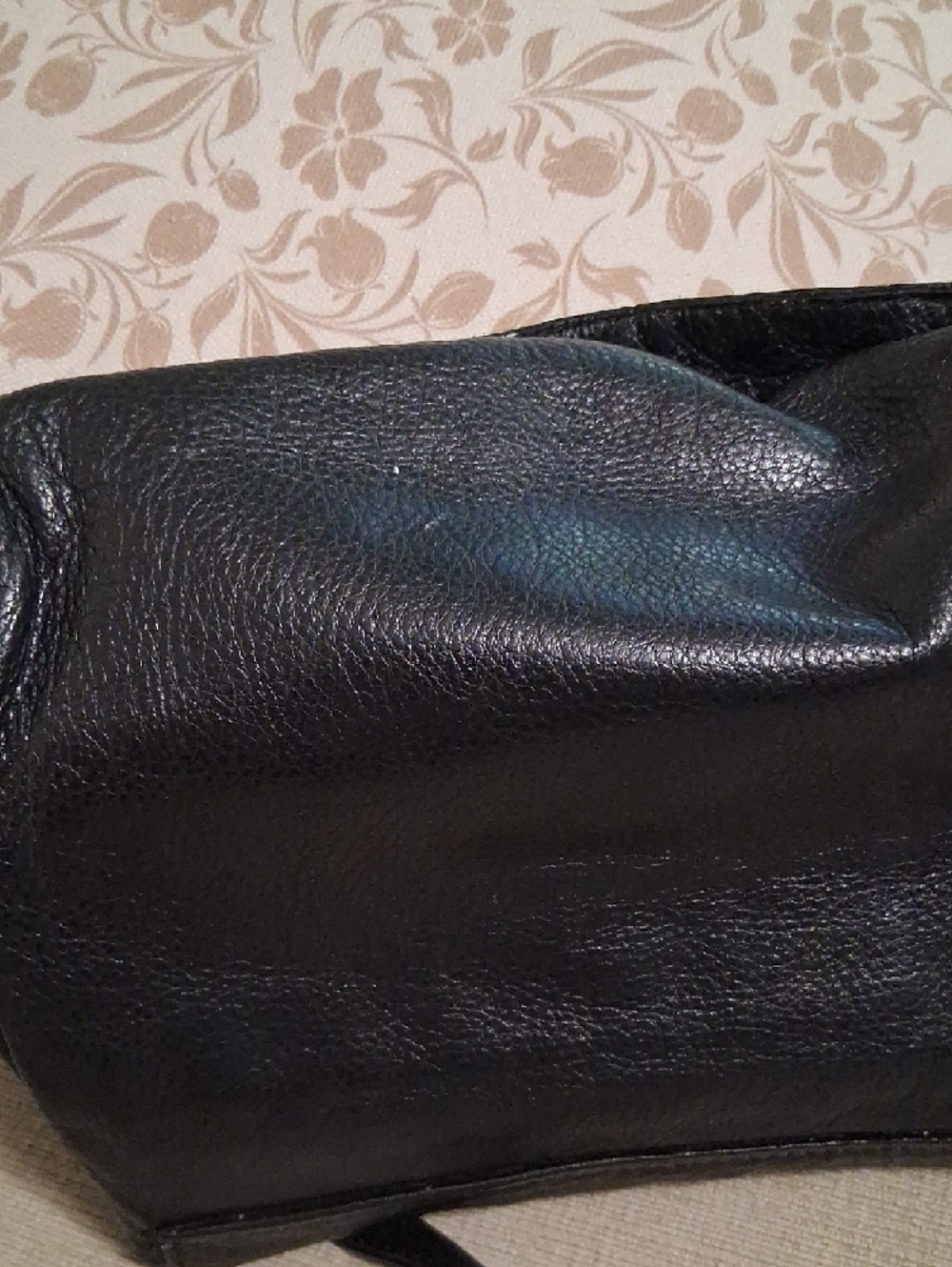 Black Studded Leather Crossbody with Silver Disc Accents - Picture 7 of 7